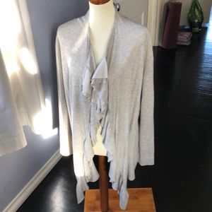 Amber sun grey silk draped cardigan gray size M